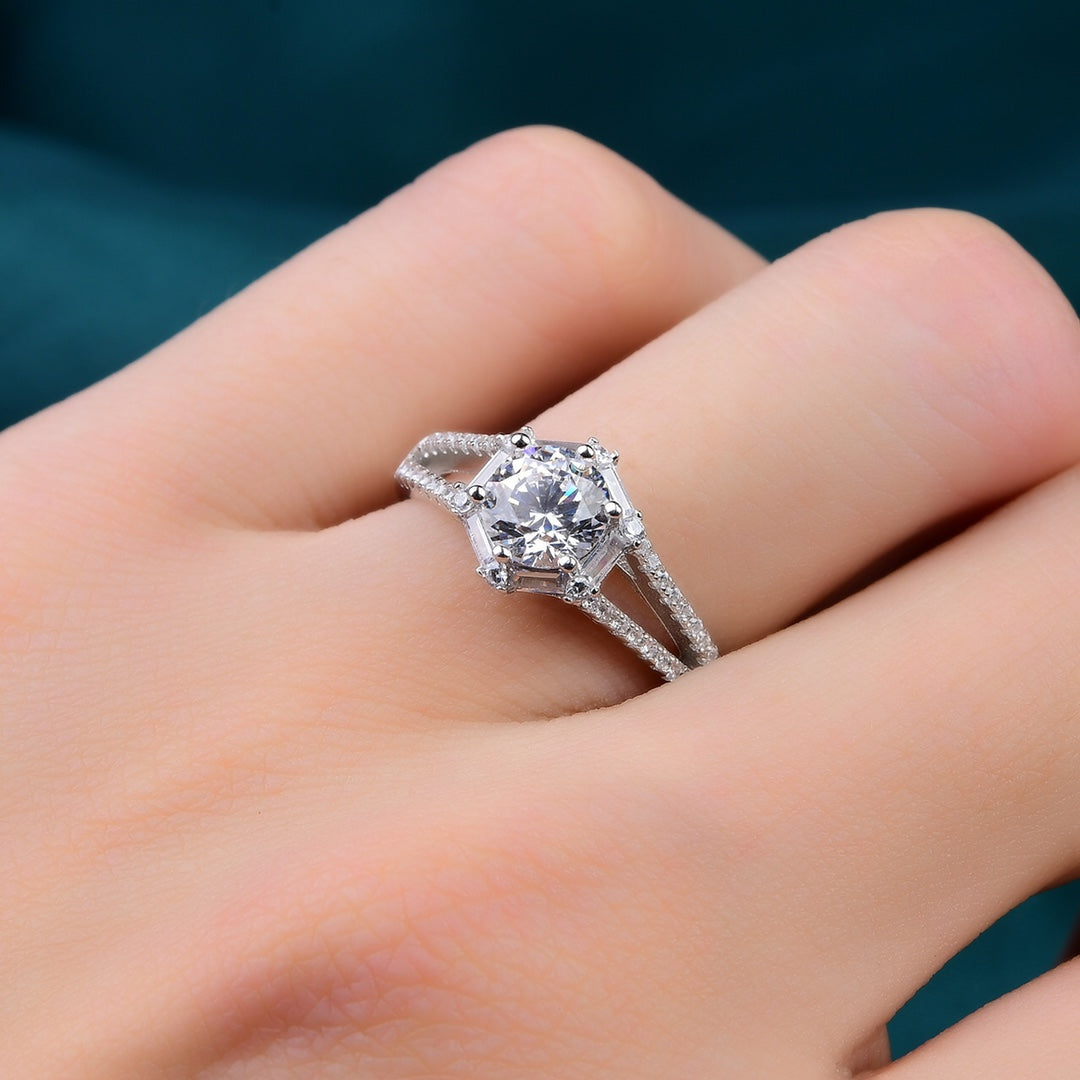 【#24 sweet love】S925 sterling silver moissanite customized rings